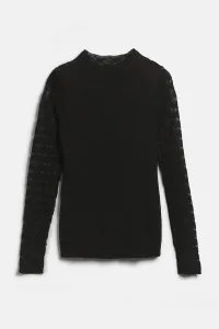 Sveter Karl Lagerfeld Fan Lace Long Sleeve Black