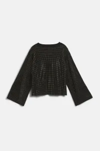 Sveter Karl Lagerfeld Rhinestone Fashion Sweater Black