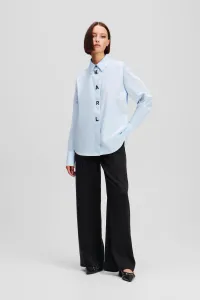 Košeľa Karl Lagerfeld Karl Snap Poplin Shirt Kentucky Blue