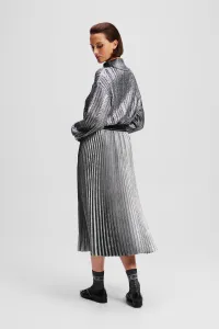 Sukňa Karl Lagerfeld Foil Pleated Skirt Gunmetal