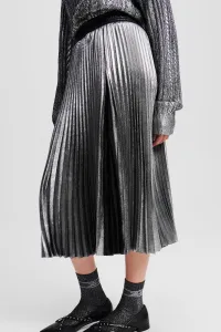 Sukňa Karl Lagerfeld Foil Pleated Skirt Gunmetal