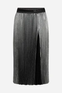Sukňa Karl Lagerfeld Foil Pleated Skirt Gunmetal