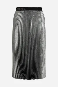 Sukňa Karl Lagerfeld Foil Pleated Skirt Gunmetal