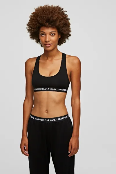 Spodná Bielizeň Karl Lagerfeld Logo Bralette Black