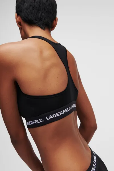 Spodná Bielizeň Karl Lagerfeld Logo Bralette Black