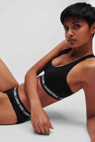Spodná Bielizeň Karl Lagerfeld Logo Bralette Black