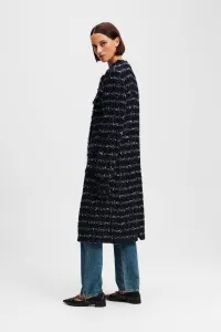 Kabát Karl Lagerfeld Boucle Long Jacket Dark Navy Boucle