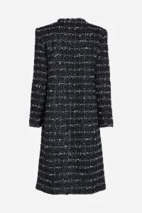 Kabát Karl Lagerfeld Boucle Long Jacket Dark Navy Boucle