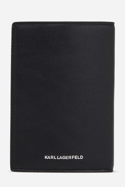 Púzdro Na Pas Karl Lagerfeld Ikon Passport Case Gp Black
