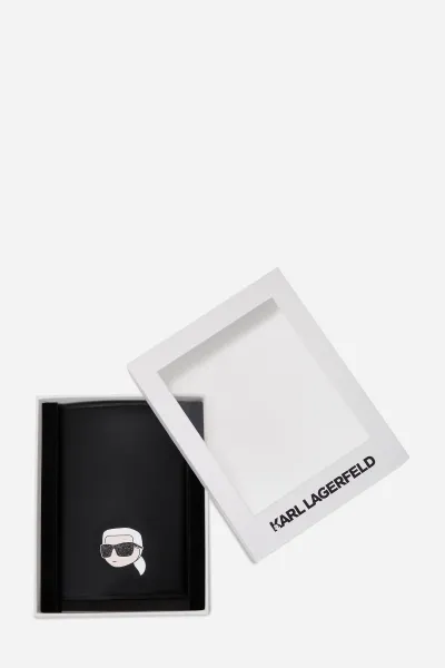 Púzdro Na Pas Karl Lagerfeld Ikon Passport Case Gp Black