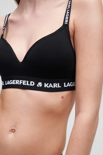 Spodná Bielizeň Karl Lagerfeld Logo Padded Bra Black