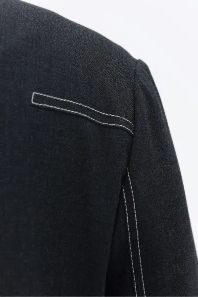 Sako Dkny Double Breast Blazer Dark Grey
