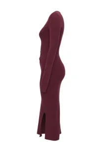Šaty Dkny 115Cm Knit Dress Burgundy