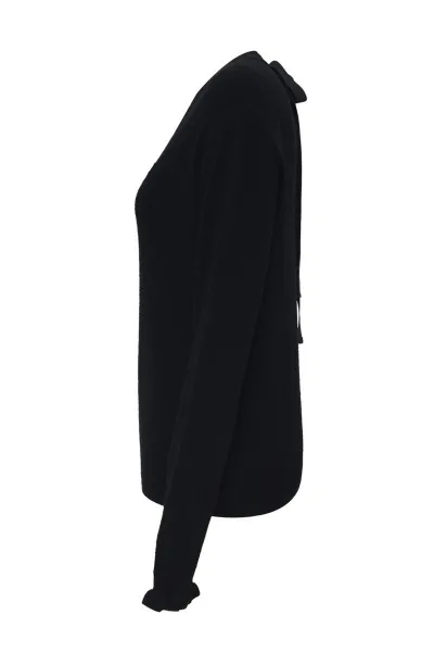 Sveter Dkny V Neck Sweater W/Bac Black