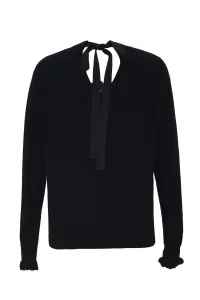 Sveter Dkny V Neck Sweater W/Bac Black