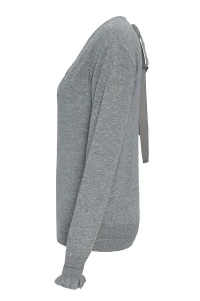 Sveter Dkny V Neck Sweater W/Bac Grey