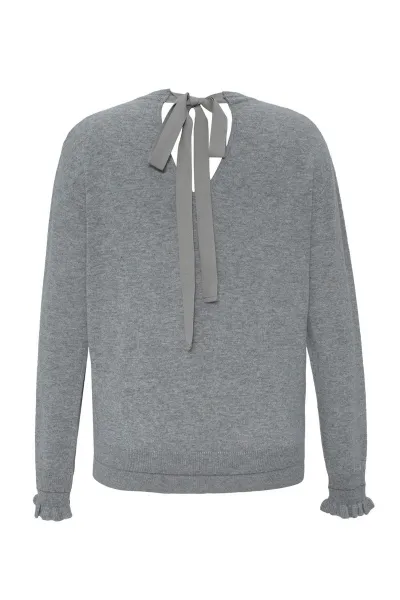 Sveter Dkny V Neck Sweater W/Bac Grey