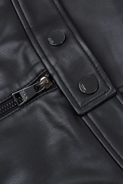 Sukňa Karl Lagerfeld Faux Leather Biker Skirt Black