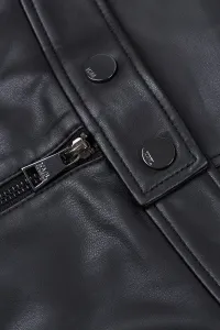 Sukňa Karl Lagerfeld Faux Leather Biker Skirt Black