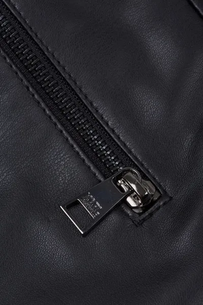 Sukňa Karl Lagerfeld Faux Leather Biker Skirt Black