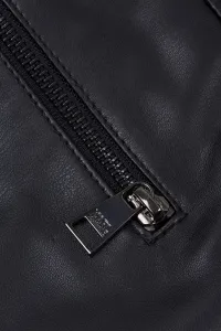 Sukňa Karl Lagerfeld Faux Leather Biker Skirt Black