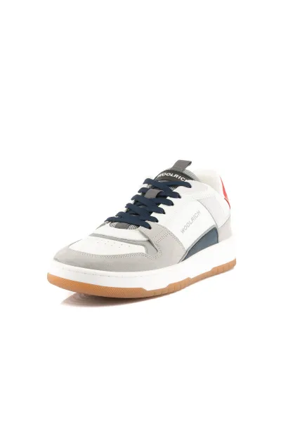Tenisky Woolrich Low Basket Man Camoscio - Calf Grey - White