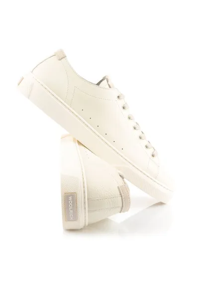 Tenisky Woolrich Boat Shoe Lacing Man Grana Cream