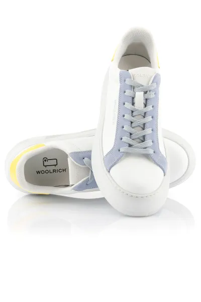 Tenisky Woolrich Chunky Court Women Calf - Camoscio White - Light Blue