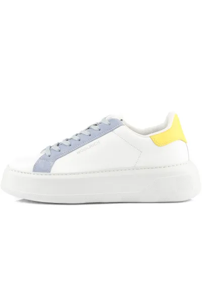 Tenisky Woolrich Chunky Court Women Calf - Camoscio White - Light Blue