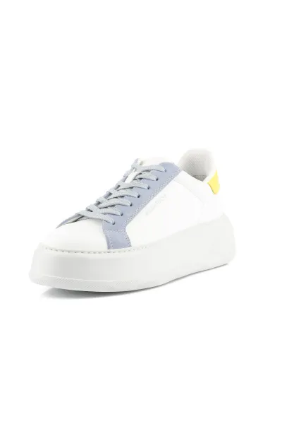 Tenisky Woolrich Chunky Court Women Calf - Camoscio White - Light Blue
