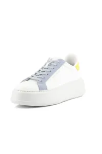 Tenisky Woolrich Chunky Court Women Calf - Camoscio White - Light Blue