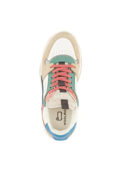 Tenisky Woolrich Low Basket Woman Camoscio - Calf Beige - Multicolor