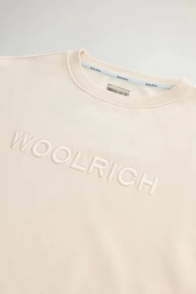 Mikina Woolrich Light Fleece Crewneck Milky Cream