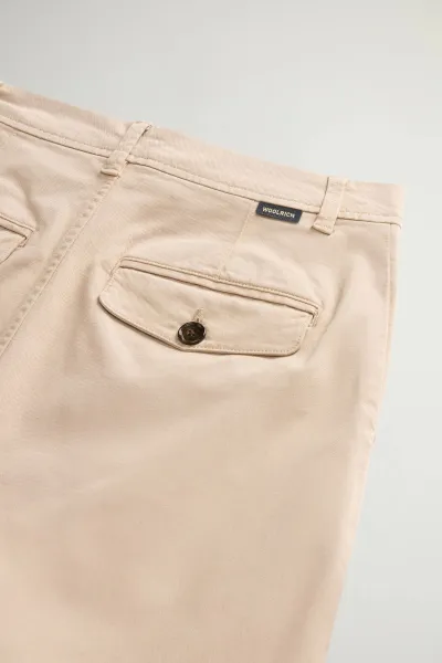 Nohavice Woolrich Classic Stretch Twill Pant Feather Beige