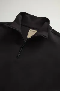 Mikina Woolrich Interlock Fleece Half Zip Black