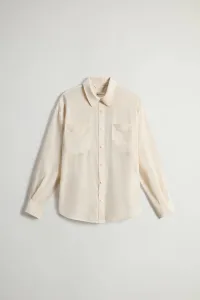 Košeľa Woolrich Washed Silk Shirt Milky Cream