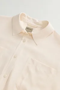 Košeľa Woolrich Washed Silk Shirt Milky Cream