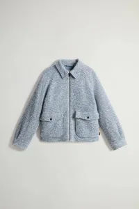 Bunda Woolrich Herringbone Overshirt Blue White Herrigbone