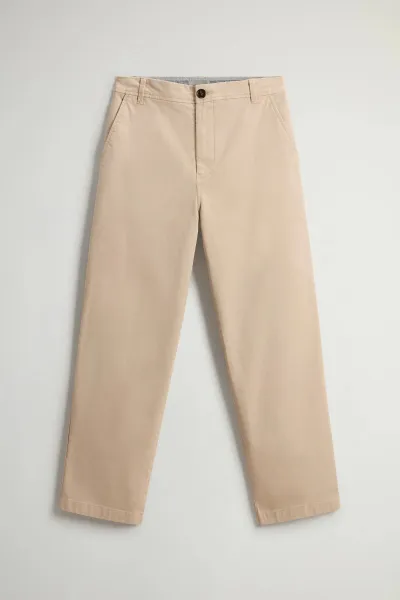 Nohavice Woolrich Classic Stretch Twill Pant Feather Beige