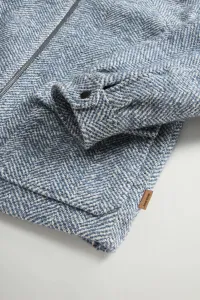 Bunda Woolrich Herringbone Overshirt Blue White Herrigbone