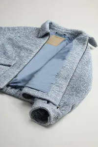 Bunda Woolrich Herringbone Overshirt Blue White Herrigbone