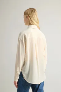 Košeľa Woolrich Washed Silk Shirt Milky Cream