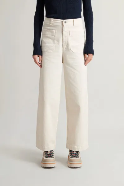 Nohavice Woolrich Utility Pockets Trouser Milky Cream