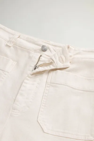 Nohavice Woolrich Utility Pockets Trouser Milky Cream