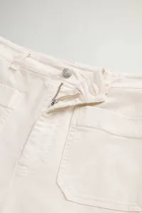 Nohavice Woolrich Utility Pockets Trouser Milky Cream