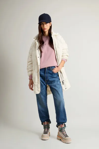 Mikina Woolrich Light Fleece Crewneck Woodrose
