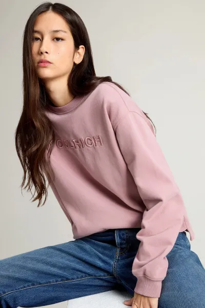 Mikina Woolrich Light Fleece Crewneck Woodrose