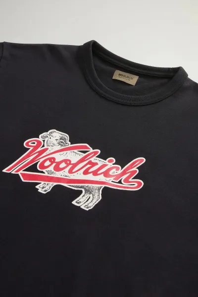 Tričko Woolrich Sheep Graphic T-Shirt Black