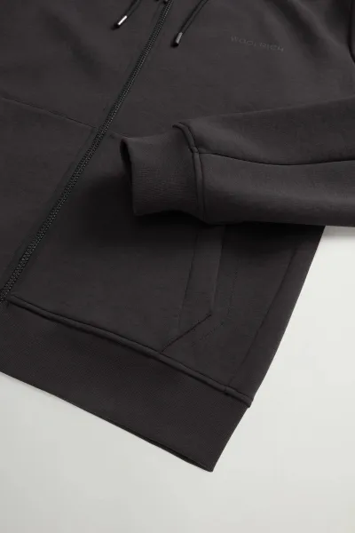 Mikina Woolrich Tech Full-Zip Hoodie Black