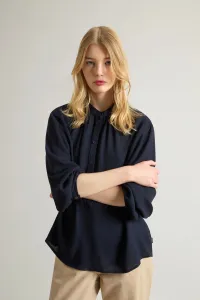 Blúzka Woolrich Light Gauze Wool Shirt Melton Blue